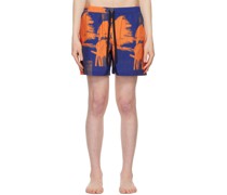 Navy & Orange Night Swim Shorts
