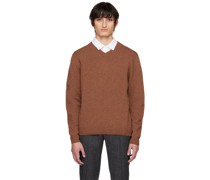 Brown Rib Trim Sweater