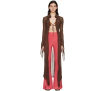 Brown Clarion Chiffon Long Blouse