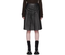 Black Coated Midi Skirt