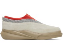 Beige & Red Mono Sneakers