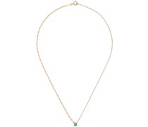 Gold Emerald Solitaire Necklace