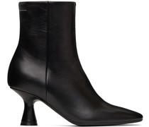 Black Nappa Leather Heels
