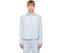 SSENSE Exclusive Blue Ripped Denim Jacket