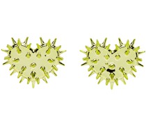 Yellow Spiky Heart Earrings