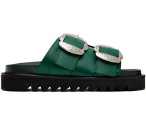 Green Leather Sandals