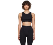 Black Cotton Rib Super Crop Tank Top