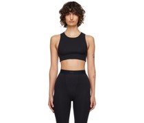 Black Cotton Rib Super Crop Tank Top