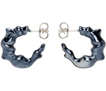 SSENSE Exclusive Navy Coral Hoop Earrings