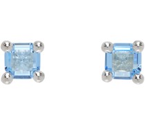 Silver & Blue Atomic Earrings