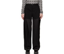 Black Kick Up Cut Off Trousers
