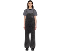 Black Bib Double Knee Overalls