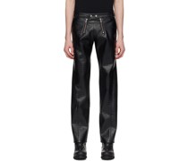 Black Talj Faux-Leather Trousers