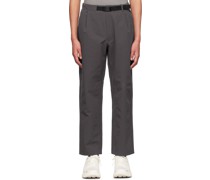 Grey Tuck Tapered Trousers