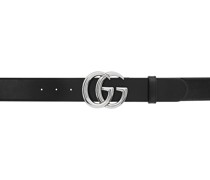 Black Wide GG Marmont Belt