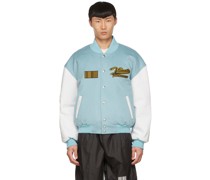 Blue Wool Bomber Jacket