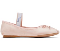 Pink Crystal-Cut Ballerina Flats