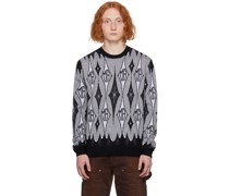 Black & Gray Jacquard Sweater