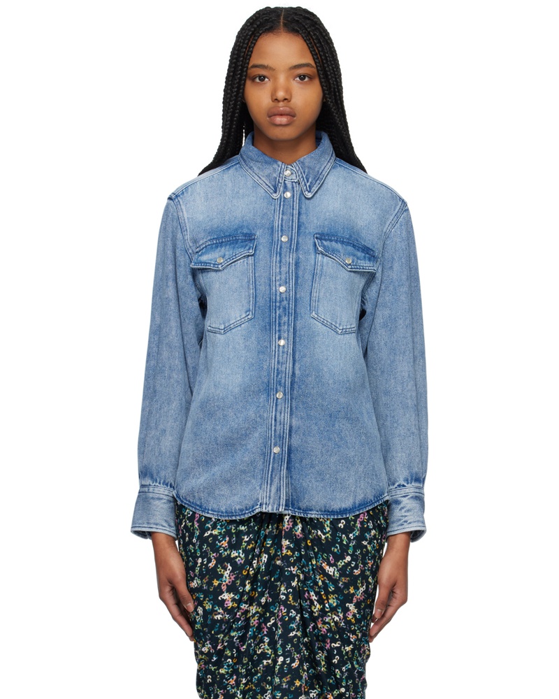 Étoile Isabel Marant Damen Blue Tahis Denim Shirt