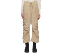 Tan Ruched Trousers