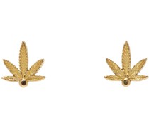 Gold Potted Extra Small Cannabis Stud Earrings