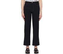 Navy Stitching Trousers