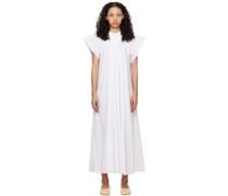White Gathered Maxi Dress