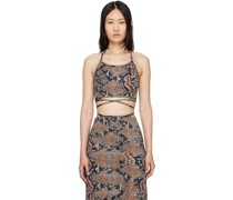 Black Snake Print Tank Top