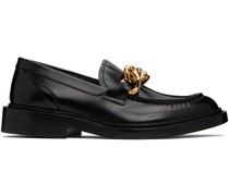 Black Curb Chain Loafers