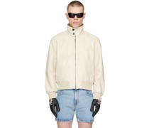 Beige Harrington Leather Jacket