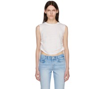 White Organic Linen Tank Top