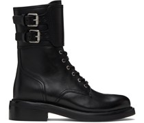 Black RB Moto Lace-Up Boot