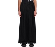 Black Garment-Dyed Trousers