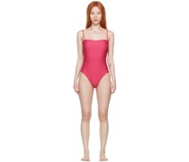 Pink Nylon One-Piece Swimsuit
