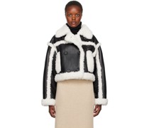 Black & Off-White Kristy Faux-Shearling Jacket