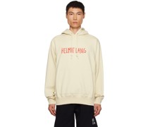 Beige Printed Hoodie