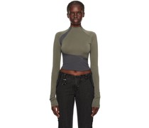 Khaki Paneled Long Sleeve T-Shirt