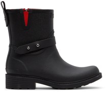 Black Moto Rain Boots