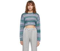 Blue & Purple Stripe Cropped Sweater