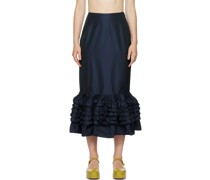 Navy Elise Midi Skirt