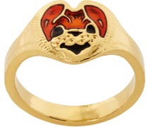 Gold Bear Heart Ring