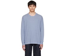 Blue & White Striped Long Sleeve T-Shirt