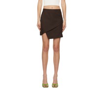 Brown Wrapped Miniskirt