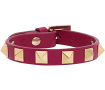 Pink Leather Rockstud Bracelet