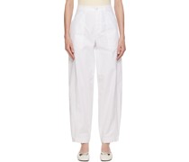 White Relaxed-Fit Trousers