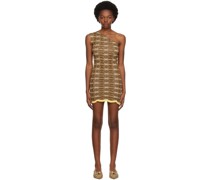 SSENSE Exclusive Brown & Yellow One Shoulder Dress