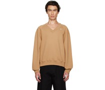 Brown V-Neck Sweatshirt