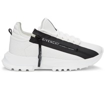 White Perforated Leather Spectre Runner Zip Low Sneakers