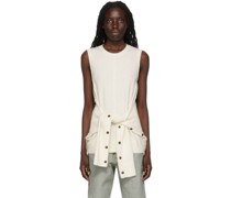 White Lofty Front-Tie Tank Top