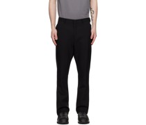 Black Bell Bottom Silhouette Trousers